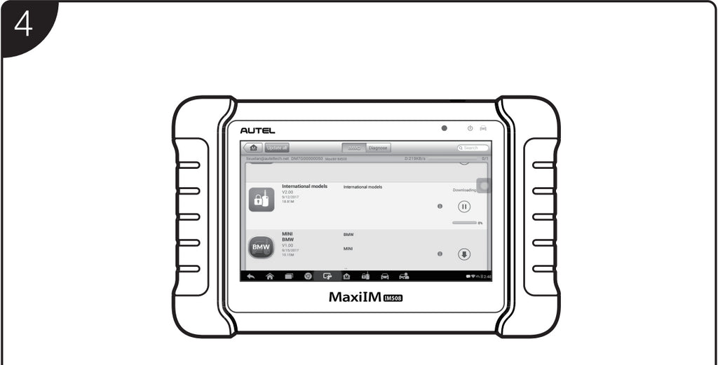 Autel IM508 perform sofware update