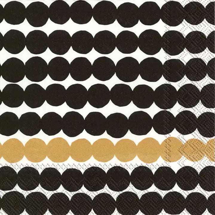 Black Gold Dots Cocktail Napkins