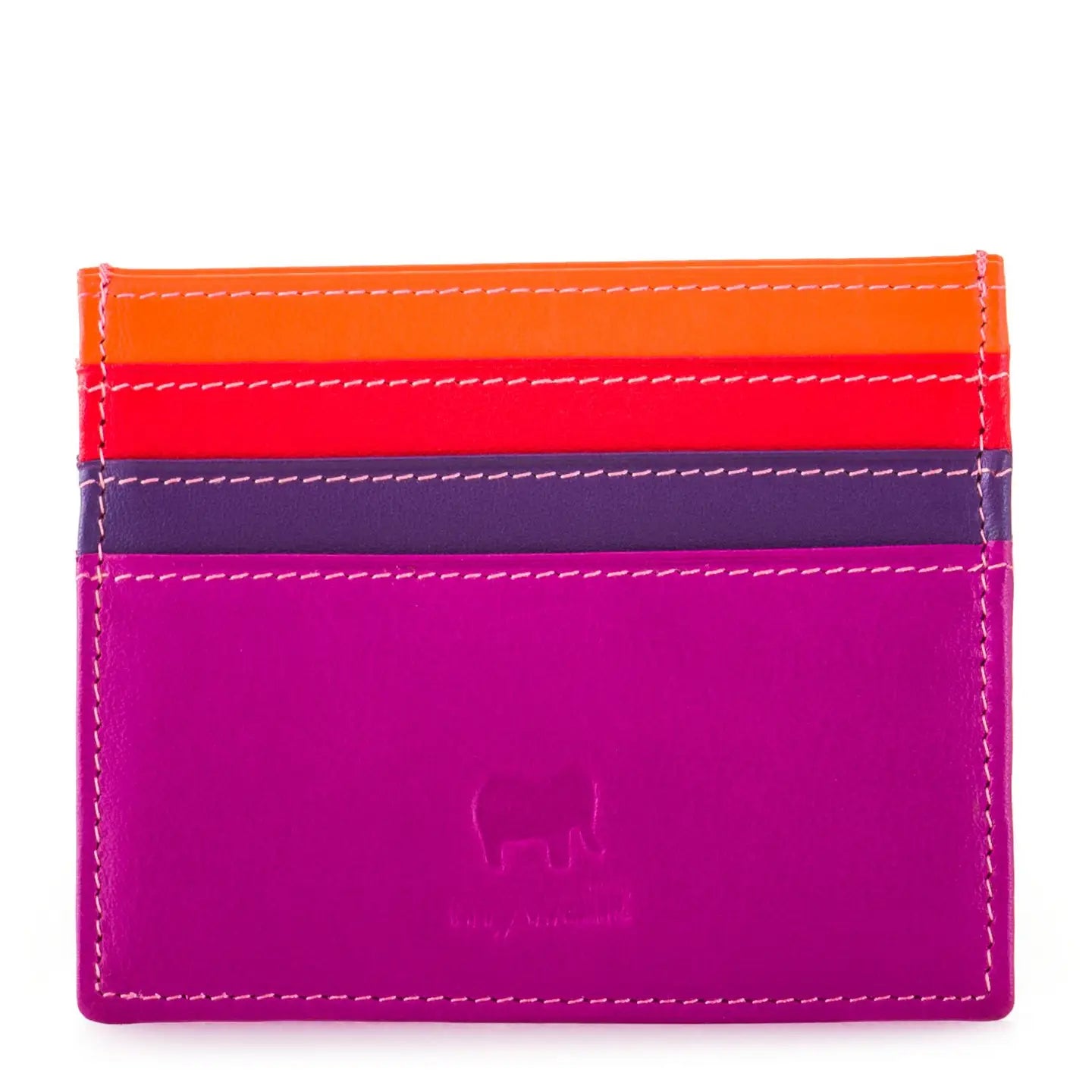 Leather Credit Card Holder - Sangria
