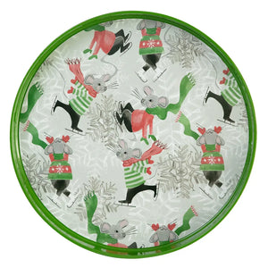 Skating Mice Tray 15" Round - Happy DSM