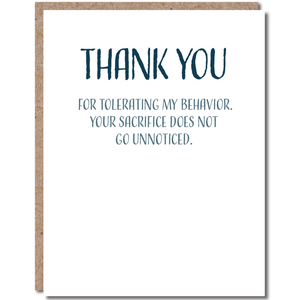 Thank You Tolerating Behavior - Happy DSM