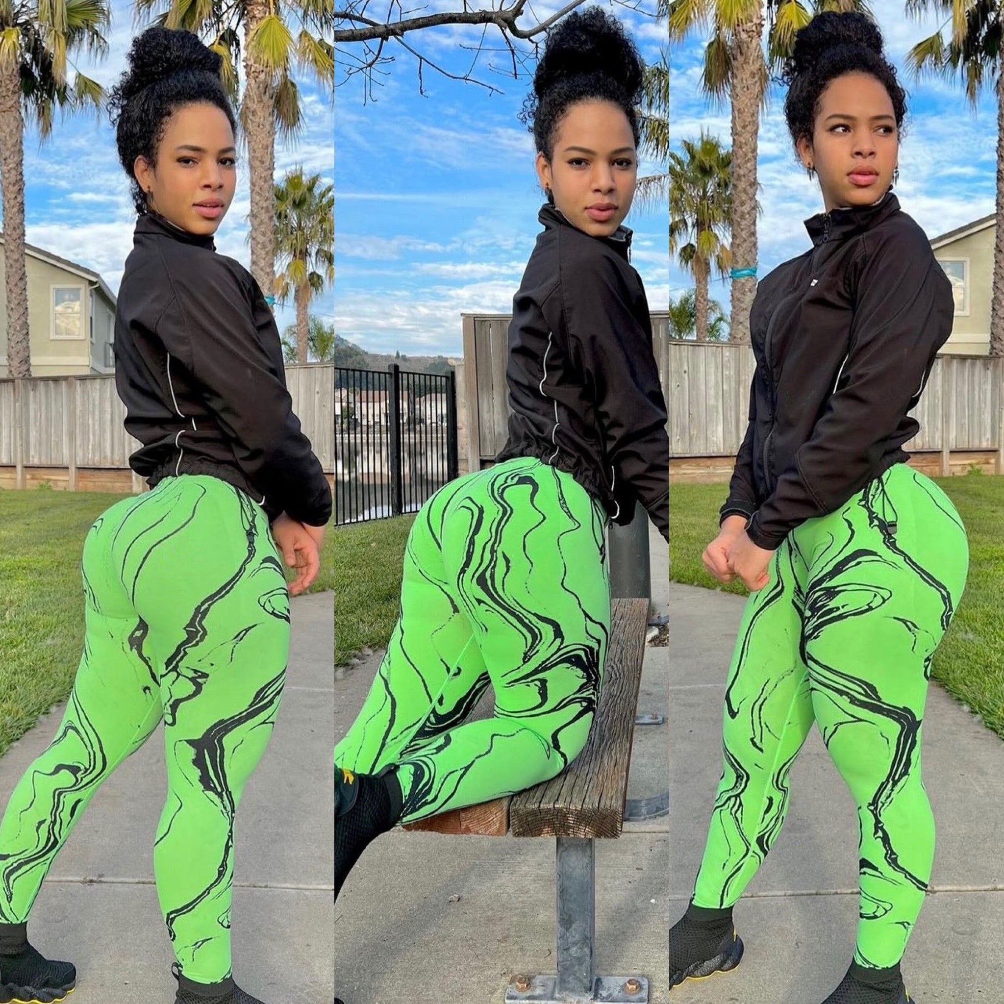 Graffiti leggings training outfit – fitnessbylachina