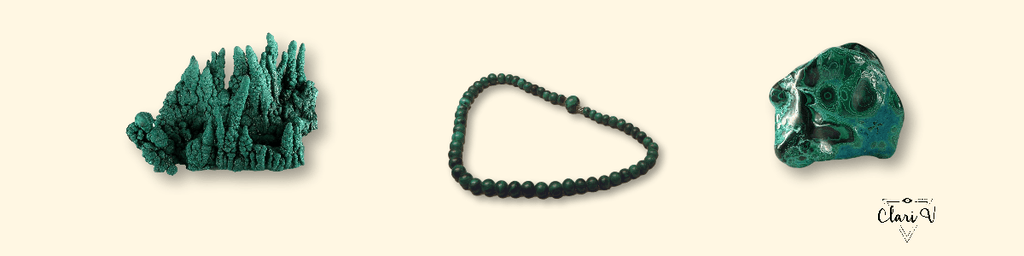 Malachite crystals in raw, polished and bracelet form for healing and spirituality.