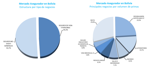 Mercado de Seguros en Bolivia estructura por ramos