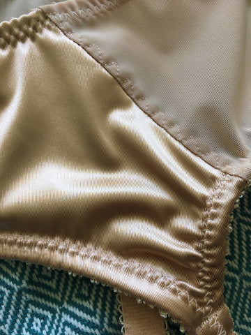 Spotlight on our Sandstone satin and Biscotti mesh suspender (garter ...