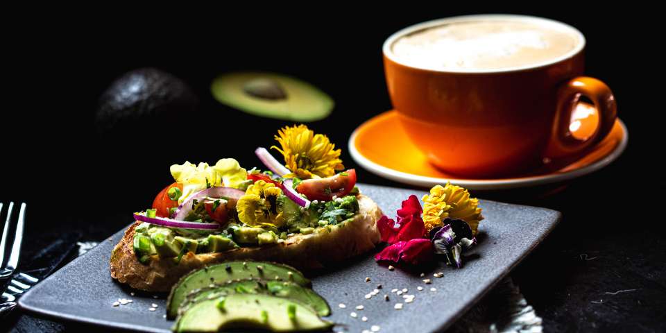avocado toast with flowers