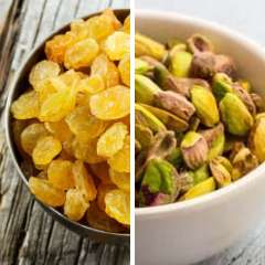 raisins and pistachios