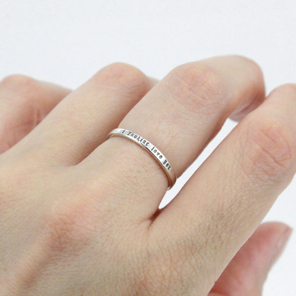 i love you diamond stacking rings