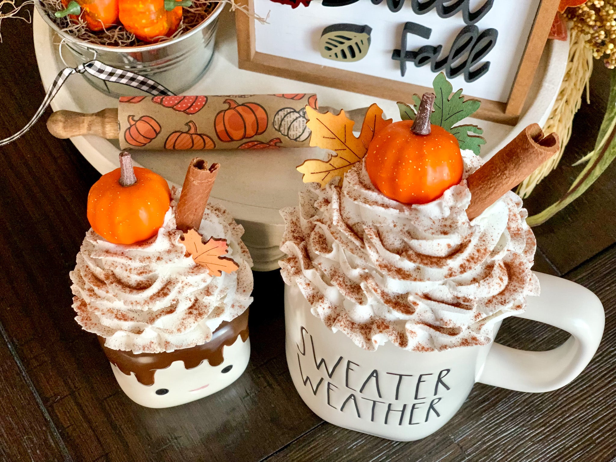 Fake whip cream mug topper