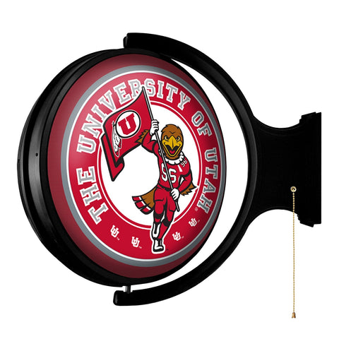 Utah Utes: Swoop - Original Round Rotating Lighted Wall Sign - The Fan-Brand