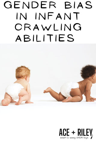 crawling abilities of infants, two infants crawling, science and gender bias