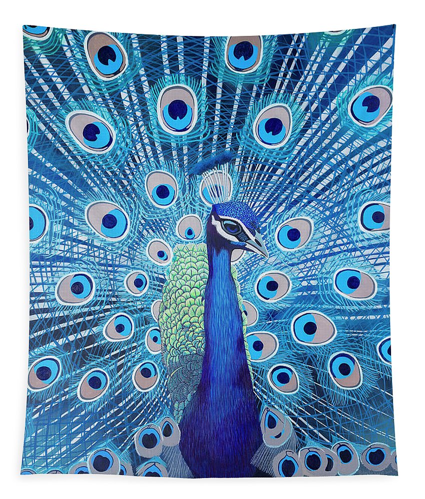 Colourblock Canvas Shower Curtain, 72x74, Peacock