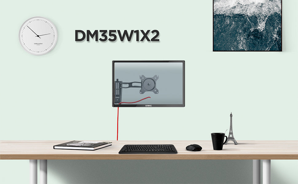 dm352 SR, silver, desk, mount, bracket, stand, support, riser, arm, double, two, twin, duo, dual, office, computer