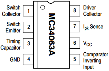MC34063, MC34063 Pinout, MC34063 Function, MC34063 IC