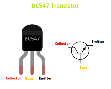 Introduction to BC547 NPN Transistor, BC547 pins, BC547 symbol