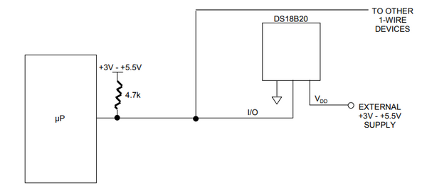 DS18B20 Connection Diagram