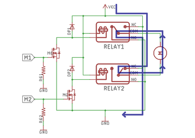 Negative pulse using relay