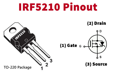 IRF5210 P Channel Power MOSFET, IRF5210, MOSFET, power mosfet, 