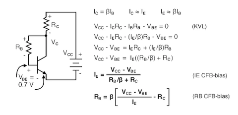 Collector feedback bias transistor formula