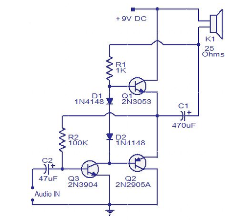 2N3053 transistor application circuit