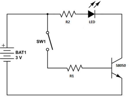 S8050 transistor as a switch circuit