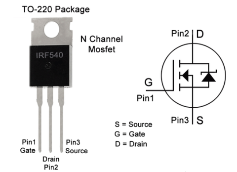 IRF540 pinout