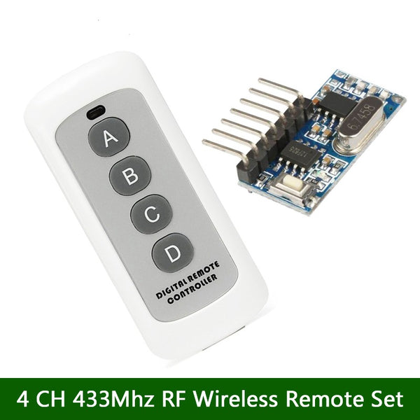 KR1201B and KT08-4 DC 12V 1CH 433Mhz RF Wireless Relay Remote Control –  QIACHIP