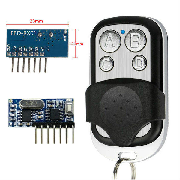 Qiachip KR1201MINI2 1 channel Mini wireless remote control switch relay  433Mhz 3V-5V miniature RF receiver small module LED light switch  KR1201MINI2-4