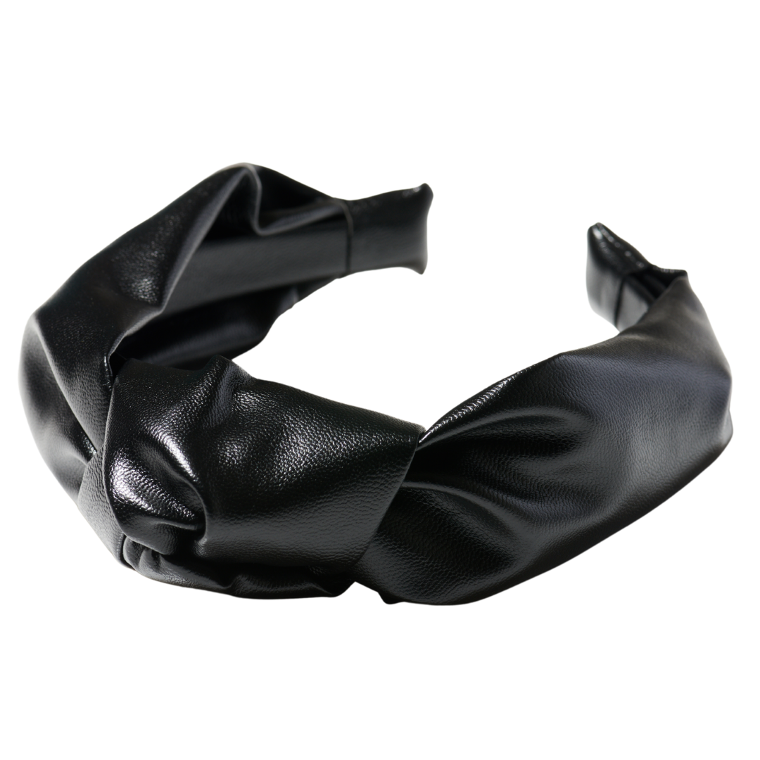 Black Vegan Leather Knotted Headband | Vegan Leather Hair Accessories