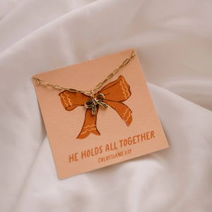 He Holds All Together Bow Necklace - Ella + Ava Boutique