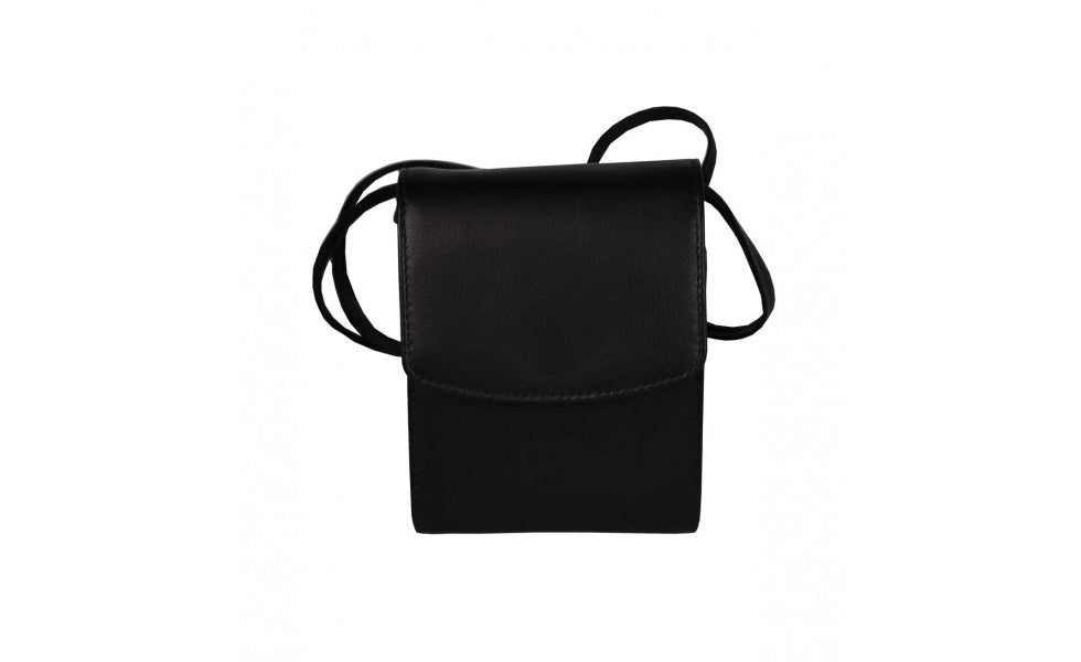 Leather crossbody string wallet