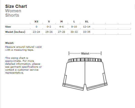 Size Chart In Motion Shorts - SheShreds.co