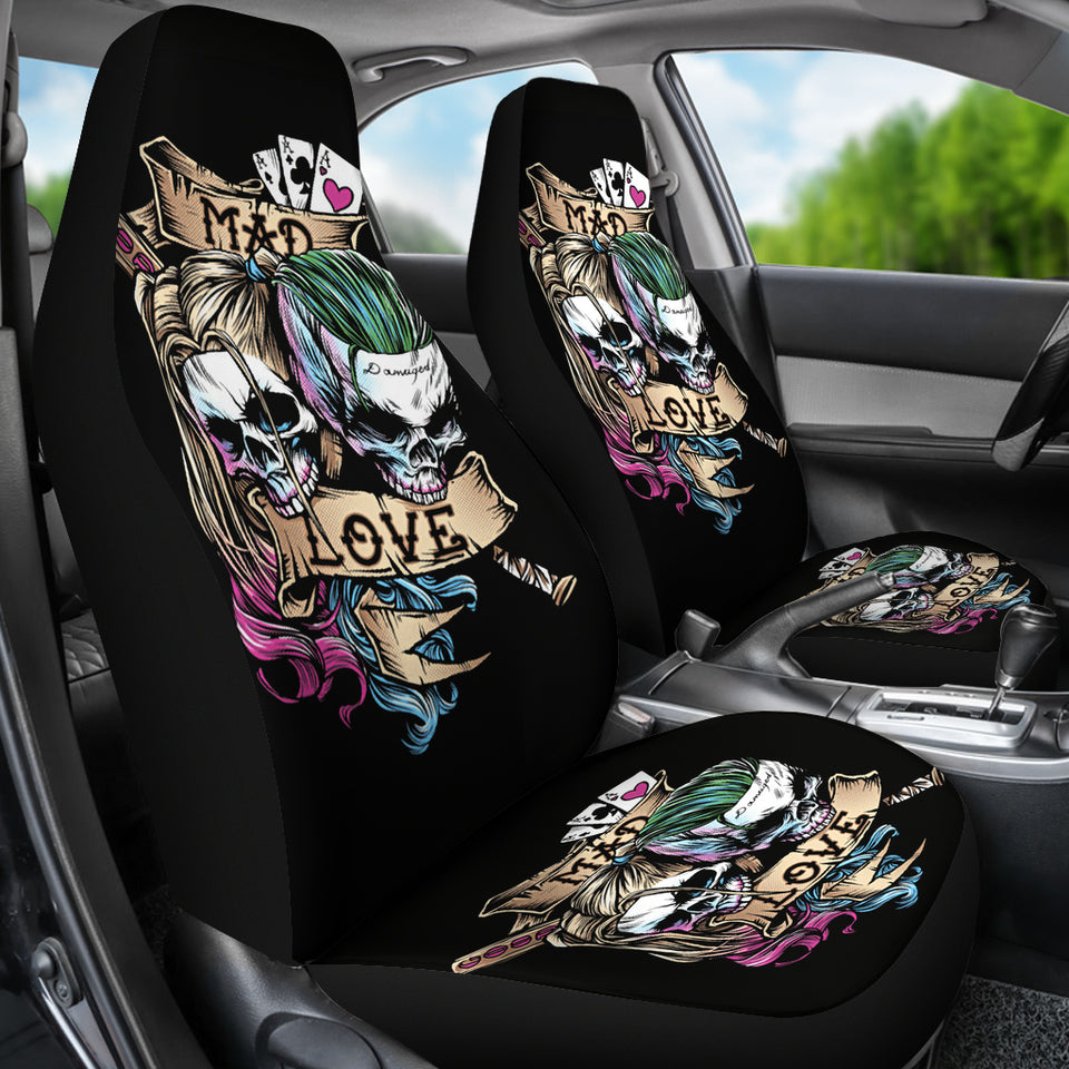 Joker And Harley Quinn Skull Car Seat Covers Movie Fan Gift H031020 Gearforcar