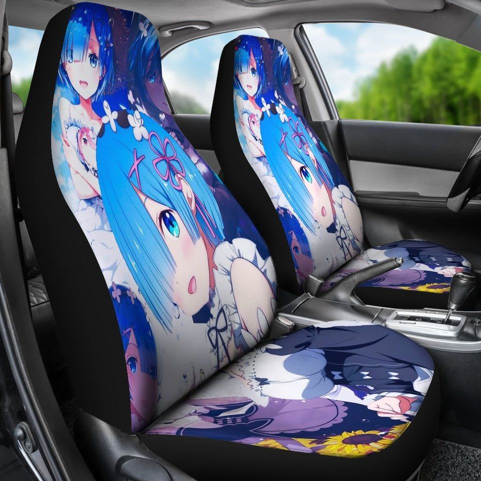 Rem Re Zero Anime Girls Car Seat Covers (Set of 2). Off 15% – Gearforcar