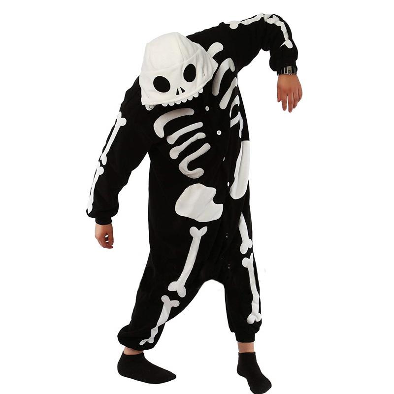 Kids Fortnite Skull Trooper Pajamas One Piece Cosplay Costume ...
