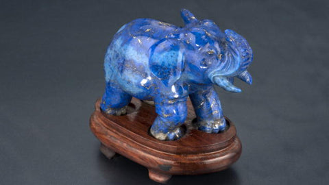 Light Blue Lapis Elephant Sculpture