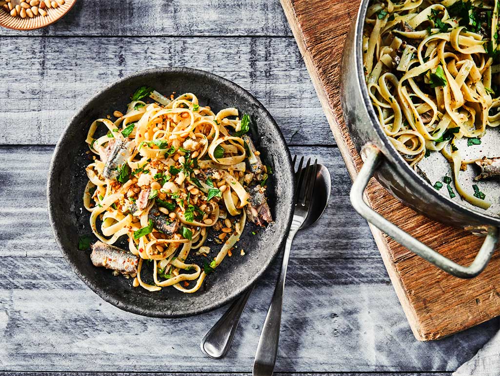 White Anchovy Linguine with Toasted Breadcrumbs | Patagonia Provisions