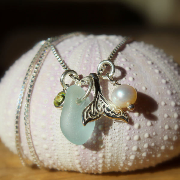Personalized Sea Glass Initial Necklace