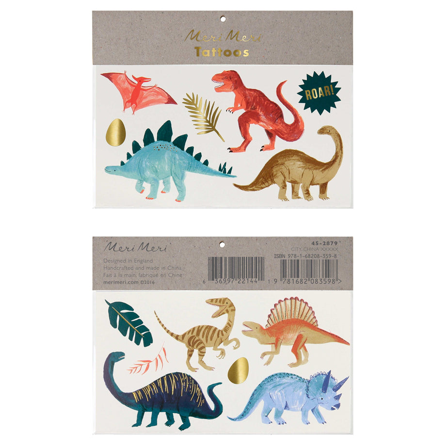 Dinosaur Kingdom Large Tattoos  Meri Meri  Wishes the Party Store