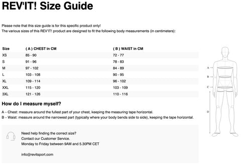 REVIT CYCLONE 2 RAIN JACKET SIZE CHART – Strath Moto