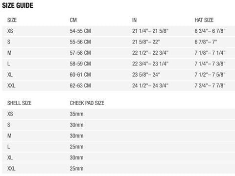 BELL BULLITT SIZE GUIDE