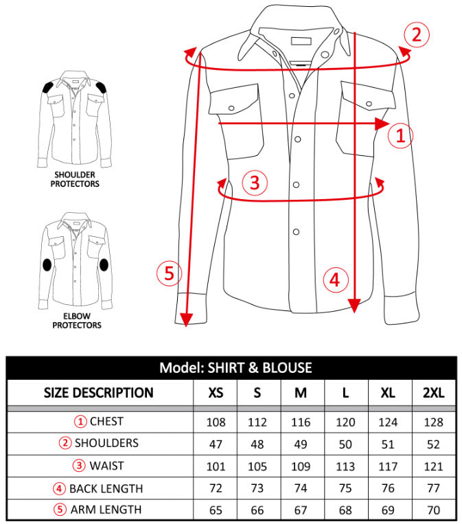 DMD OVERSHIRT SIZE GUIDE