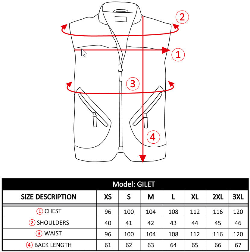 DMD VEST SIZE GUIDE