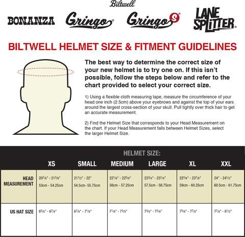 BILTWELL HELMETS SIZE CHART