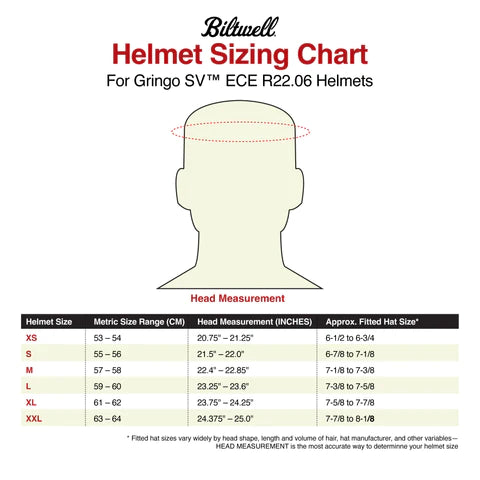 BILTWELL GRINGO SV SIZE GUIDE