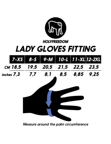 HOLY FREEDOM LADIES GLOVES SIZE CHART