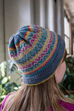 Amelia colourwork hat knit in Manos Fino Miniskein set