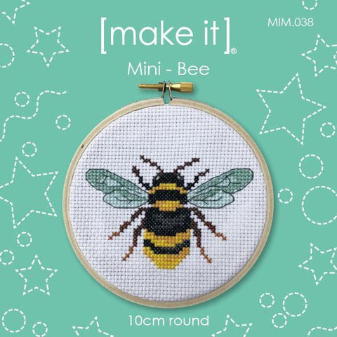 Make It Mini Bee Cross Stitch Kit with Hoop