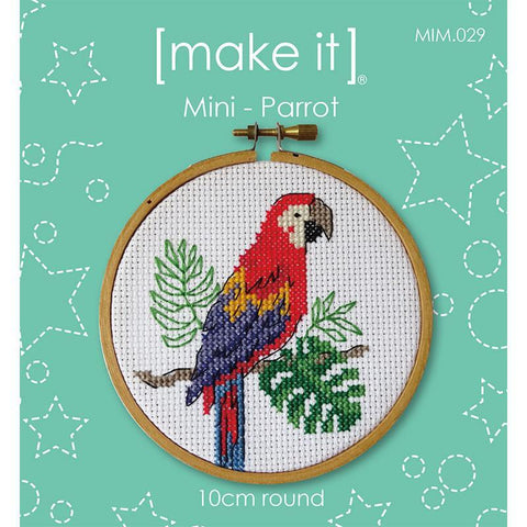 Make It Mini Parrot Cross Stitch Kit with Hoop