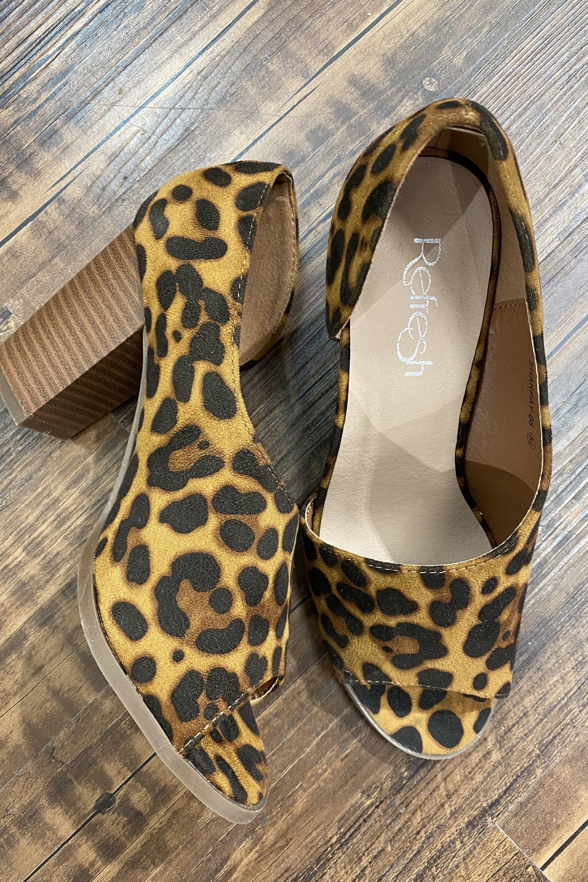 open toe animal print shoes